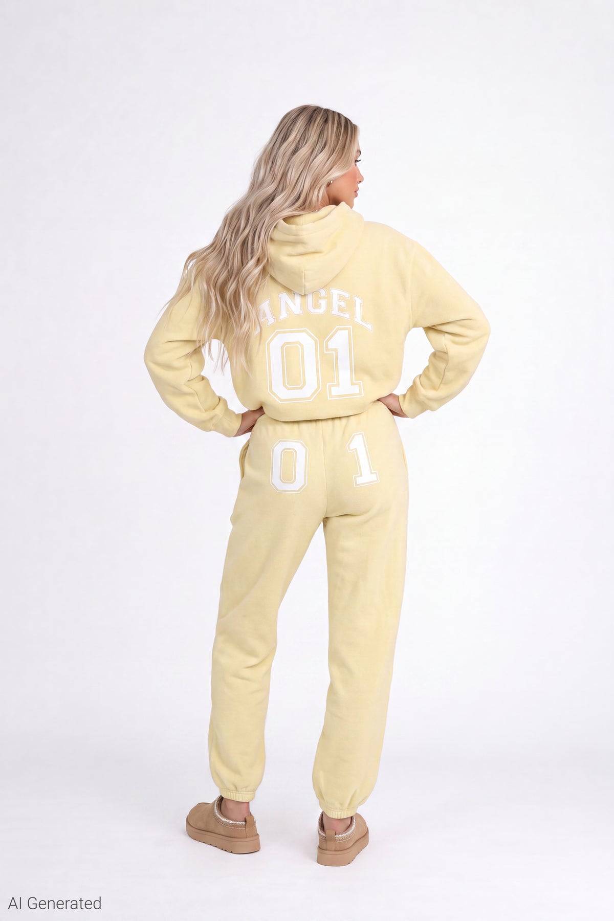 Alt View 2. Fleece Graphic Boyfriend Jogger - Yellow