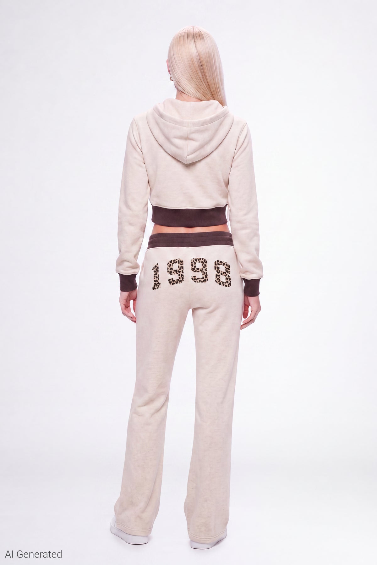 Alt View 2. Fleece Graphic Sweatpant - Oatmeal