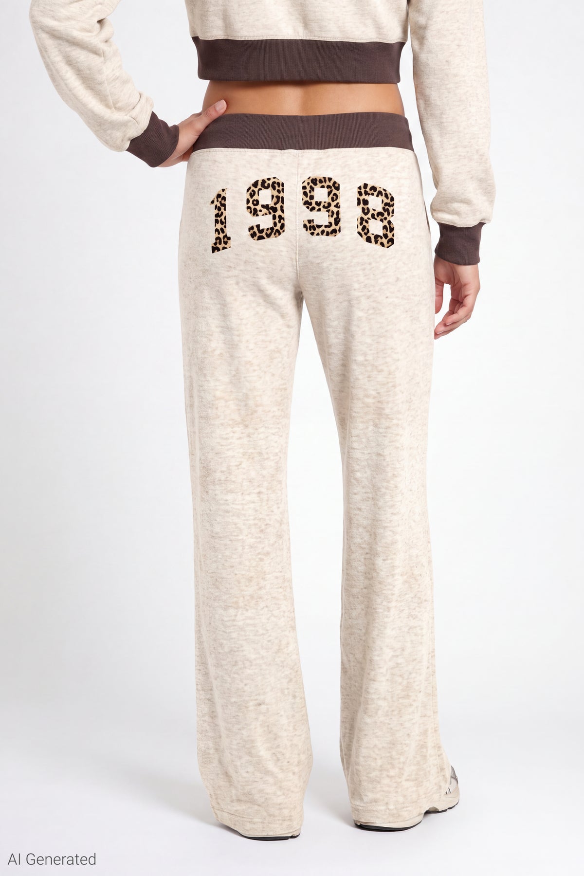 Alt View 3. Fleece Graphic Sweatpant - Oatmeal