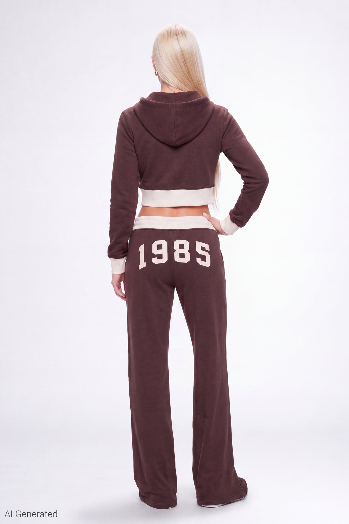 Alt View 2. Fleece Graphic Sweatpant - Brown