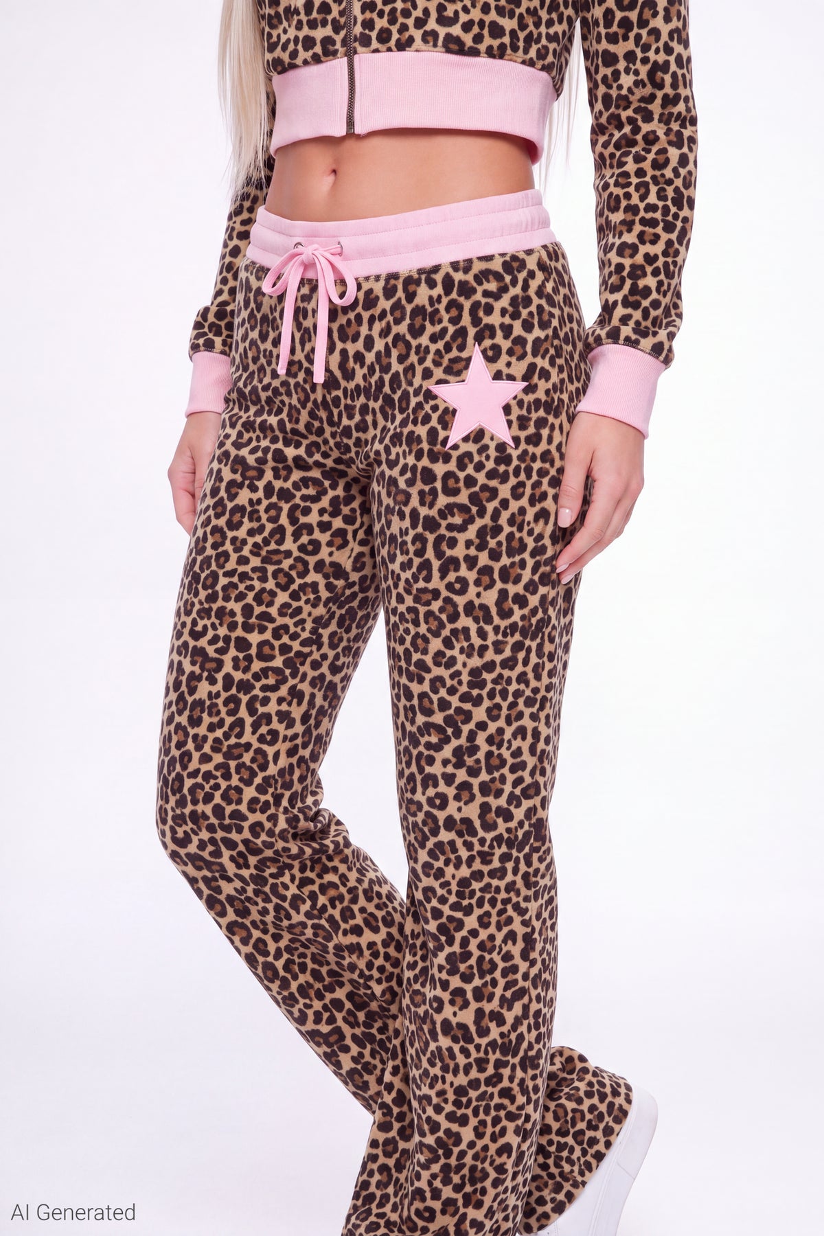 Alt View 3. Fleece Graphic Sweatpant - Leopard