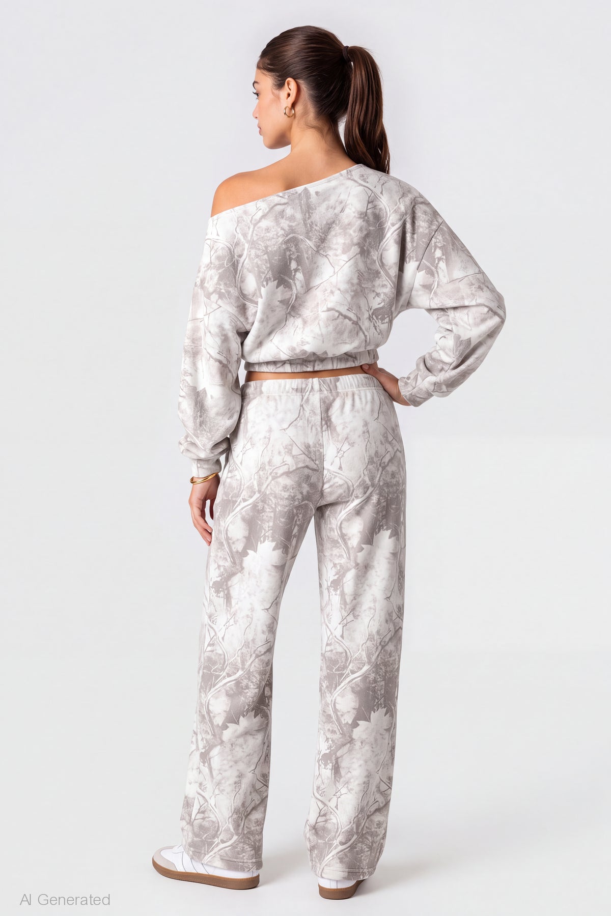 Alt View 2. Wide Leg Fleece Sweatpant - Light Grey