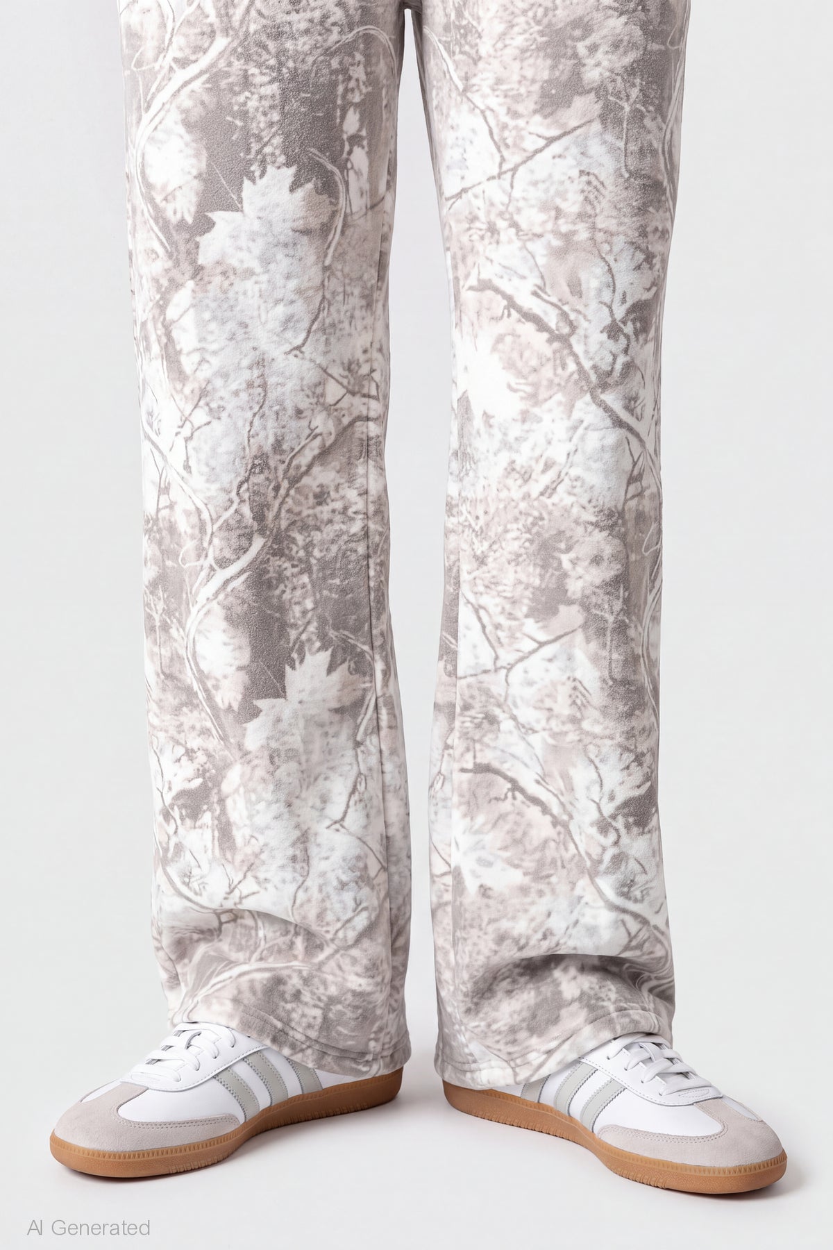 Alt View 4. Wide Leg Fleece Sweatpant - Light Grey