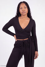 Soft Long Sleeve Wrap Top