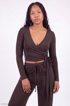 Soft Long Sleeve Wrap Top