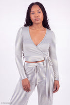 Soft Long Sleeve Wrap Top