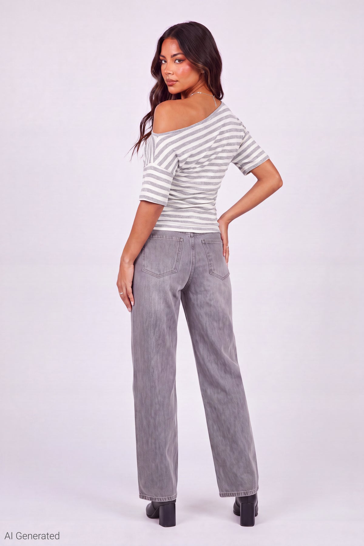 Alt View 3. Slinky Off Shoulder Top - Ivory