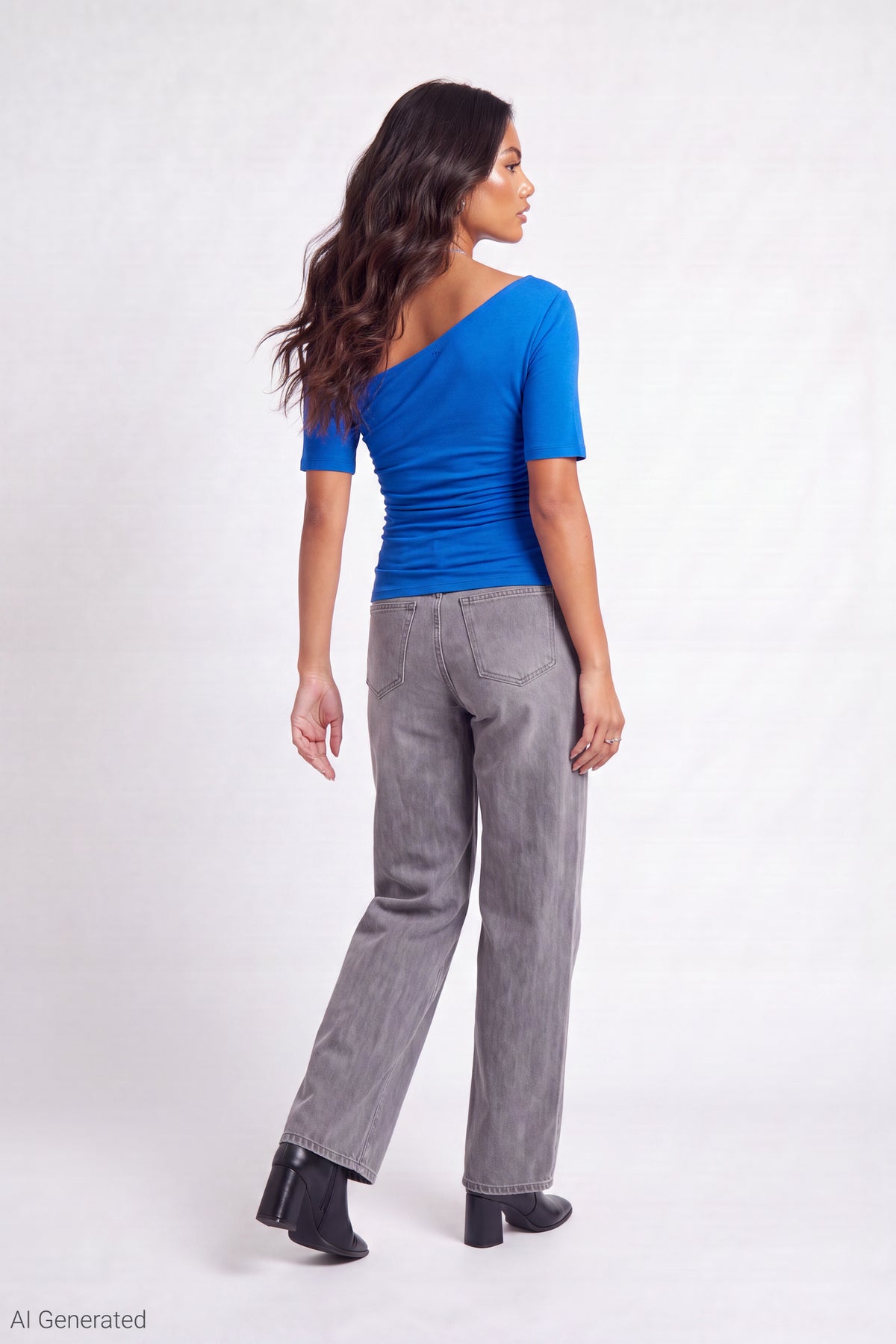 Alt View 3. Slinky Off Shoulder Top - Royal Blue
