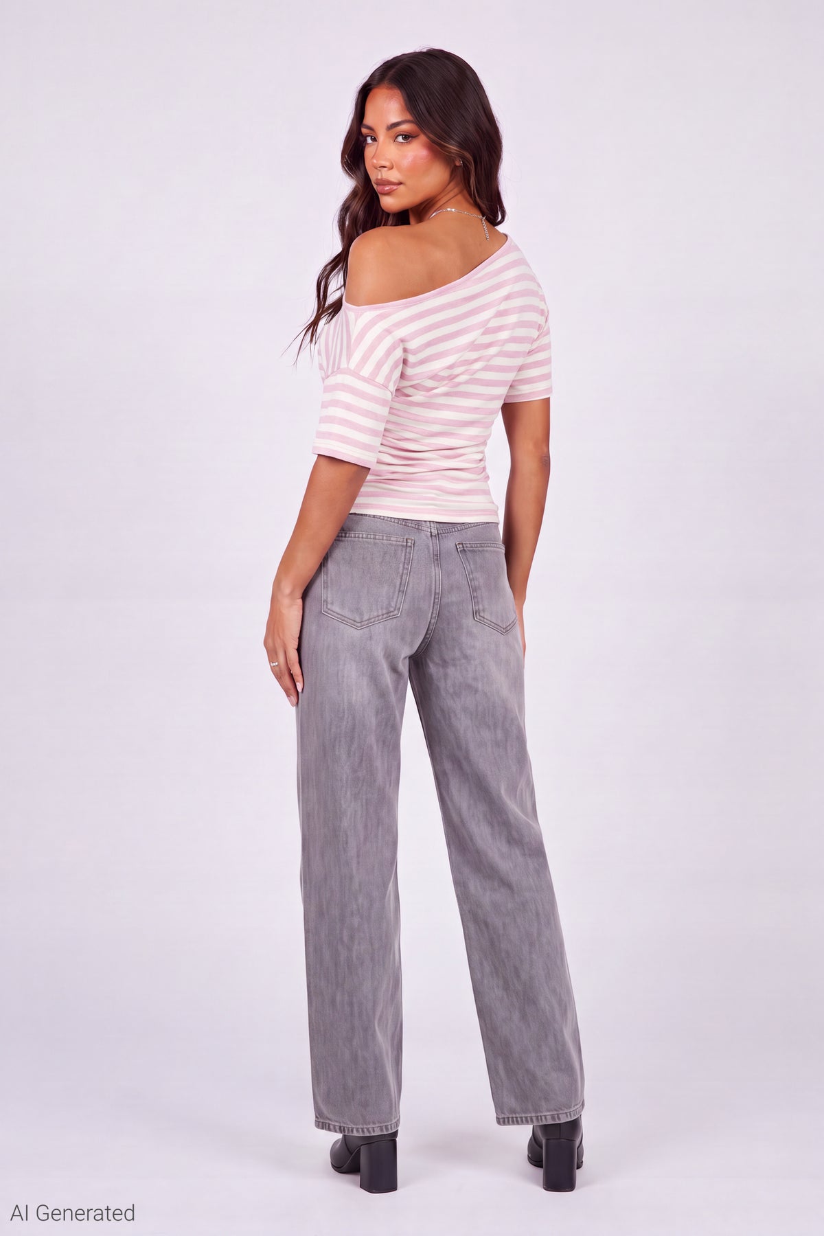 Alt View 3. Slinky Off Shoulder Top - Pink