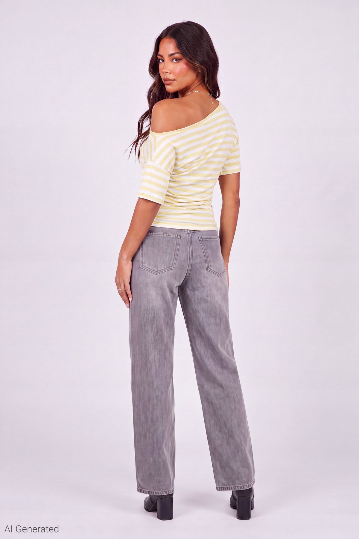 Alt View 3. Slinky Off Shoulder Top - Yellow