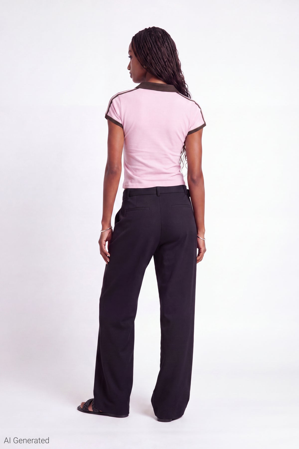 Alt View 3. Embroidered Johnny Collar Polo - Pink