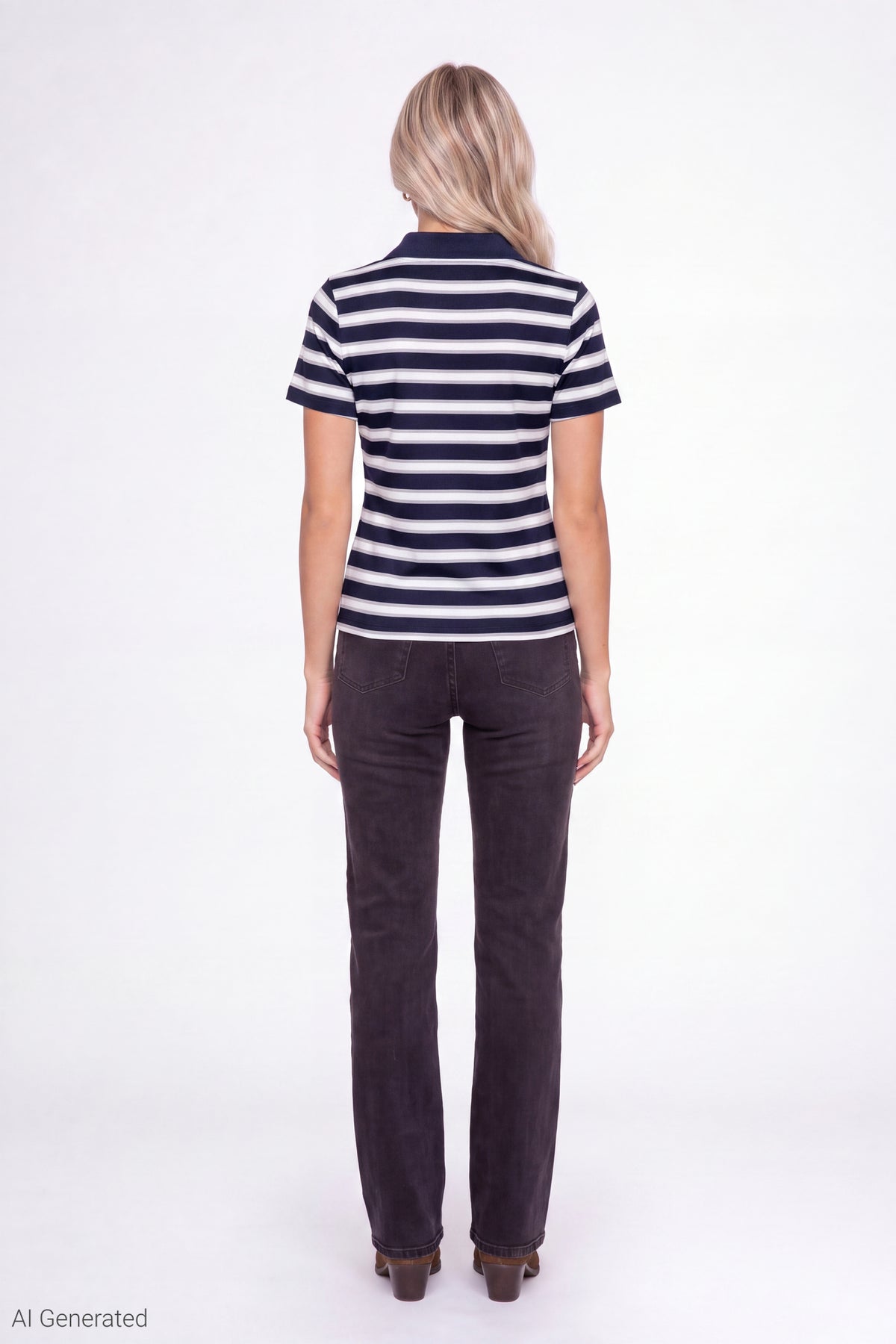 Alt View 3. Striped Polo - Navy