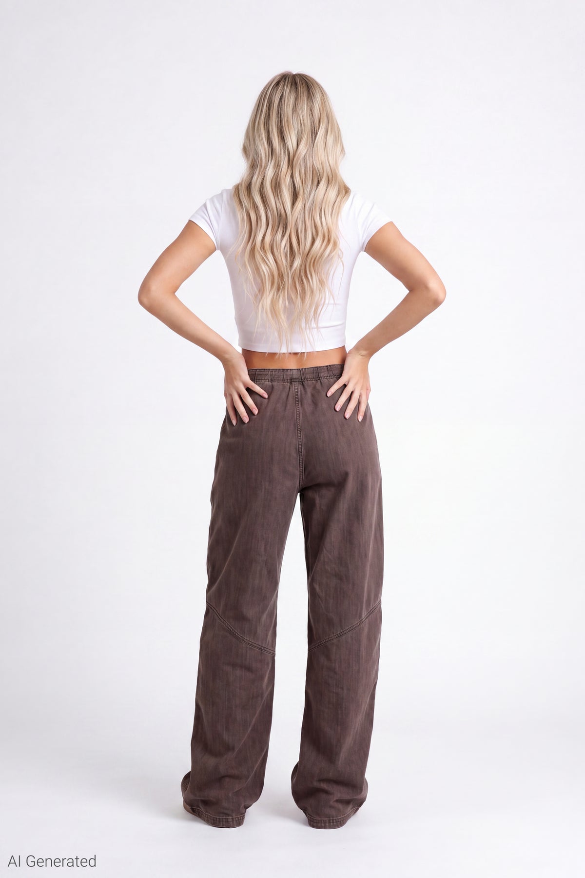 Alt View 2. Barrel Leg Cargo Pant - Brown