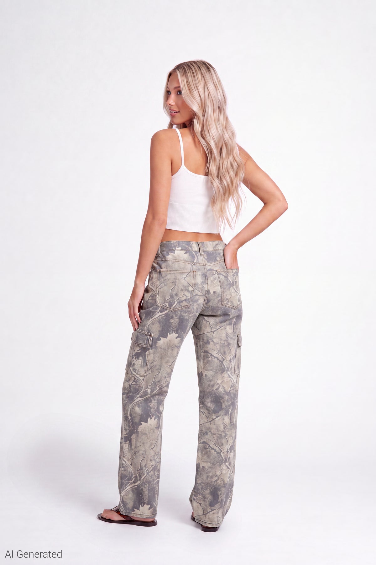 Alt View 2. Barrel Leg Pant - Light Grey