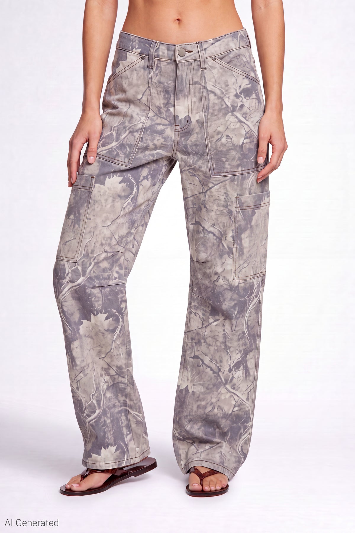 Alt View 3. Barrel Leg Pant - Light Grey