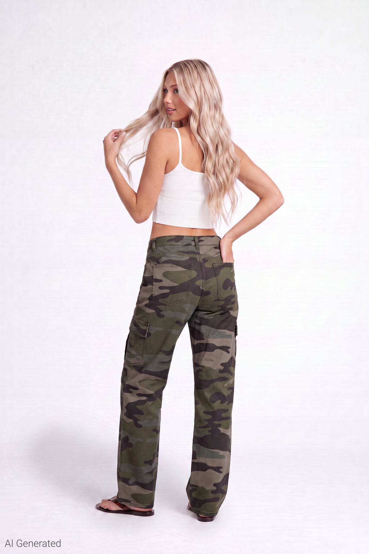 Alt View 2. Barrel Leg Pant - Camouflage