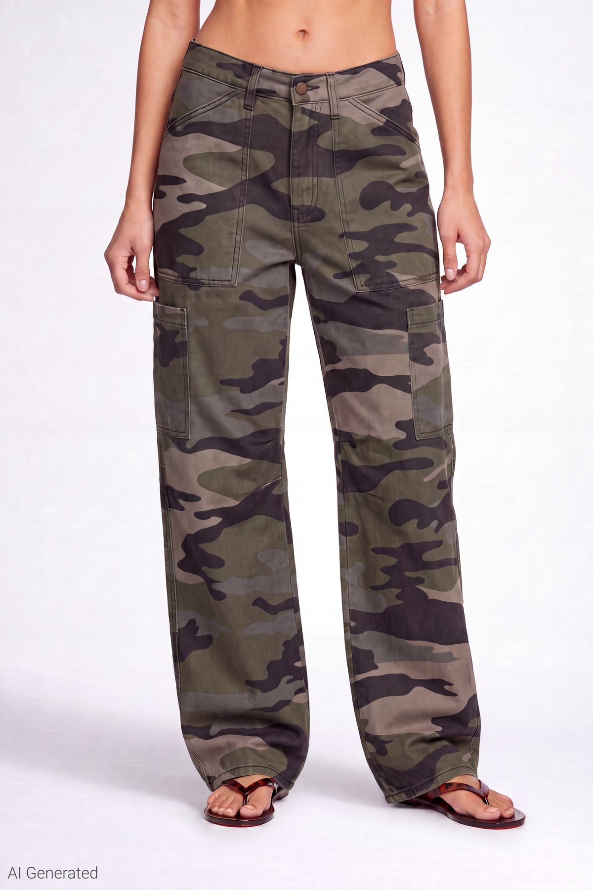 Alt View 3. Barrel Leg Pant - Camouflage