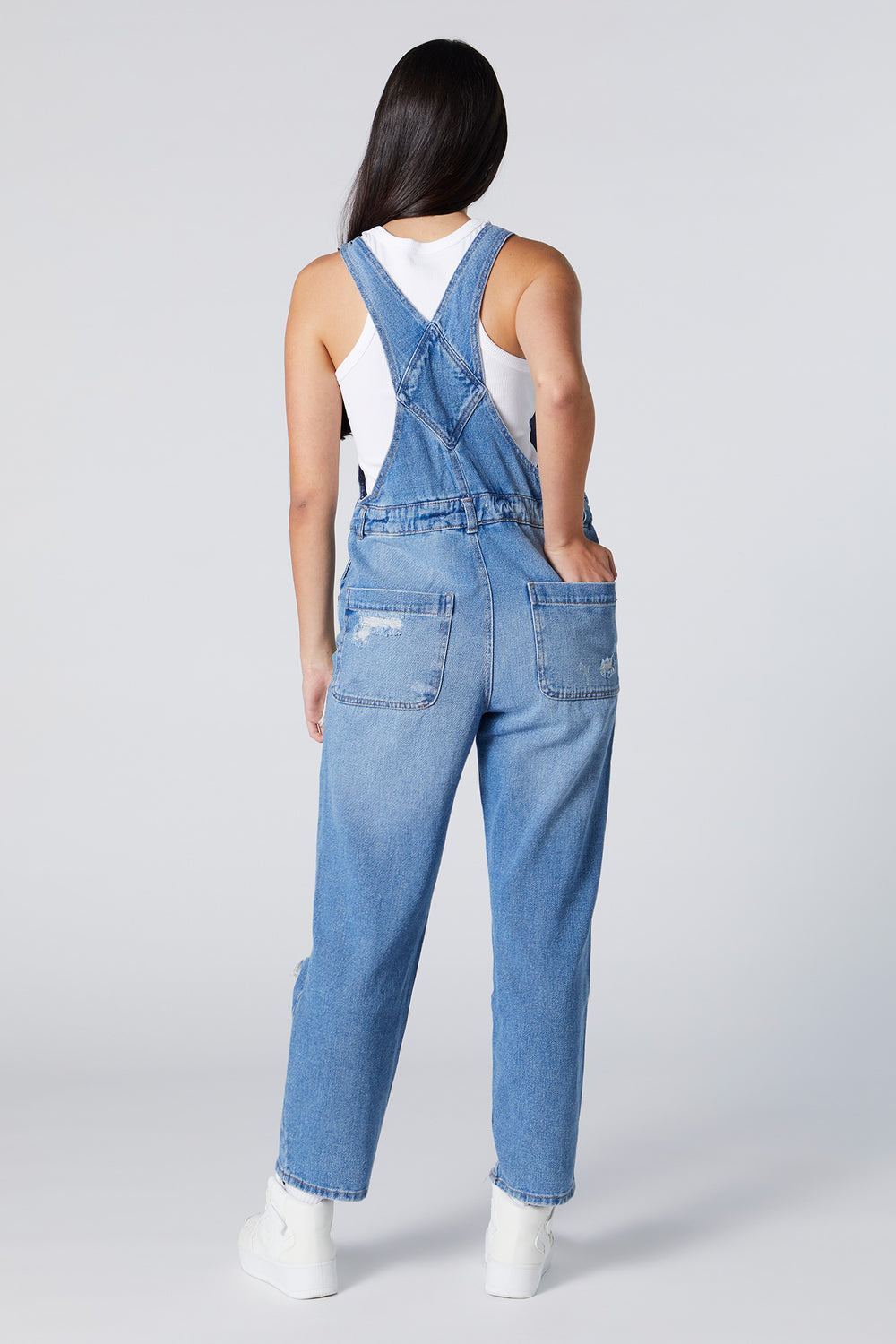 Distressed Denim Overall Distressed Denim Overall 2