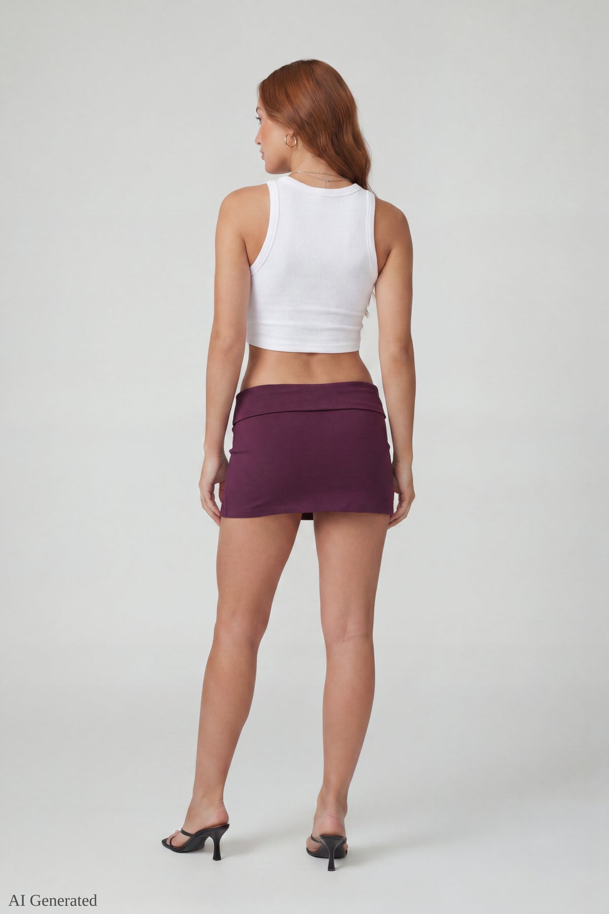 Alt View 3. Graphic Drawstring Mini Skirt - Dark Purple