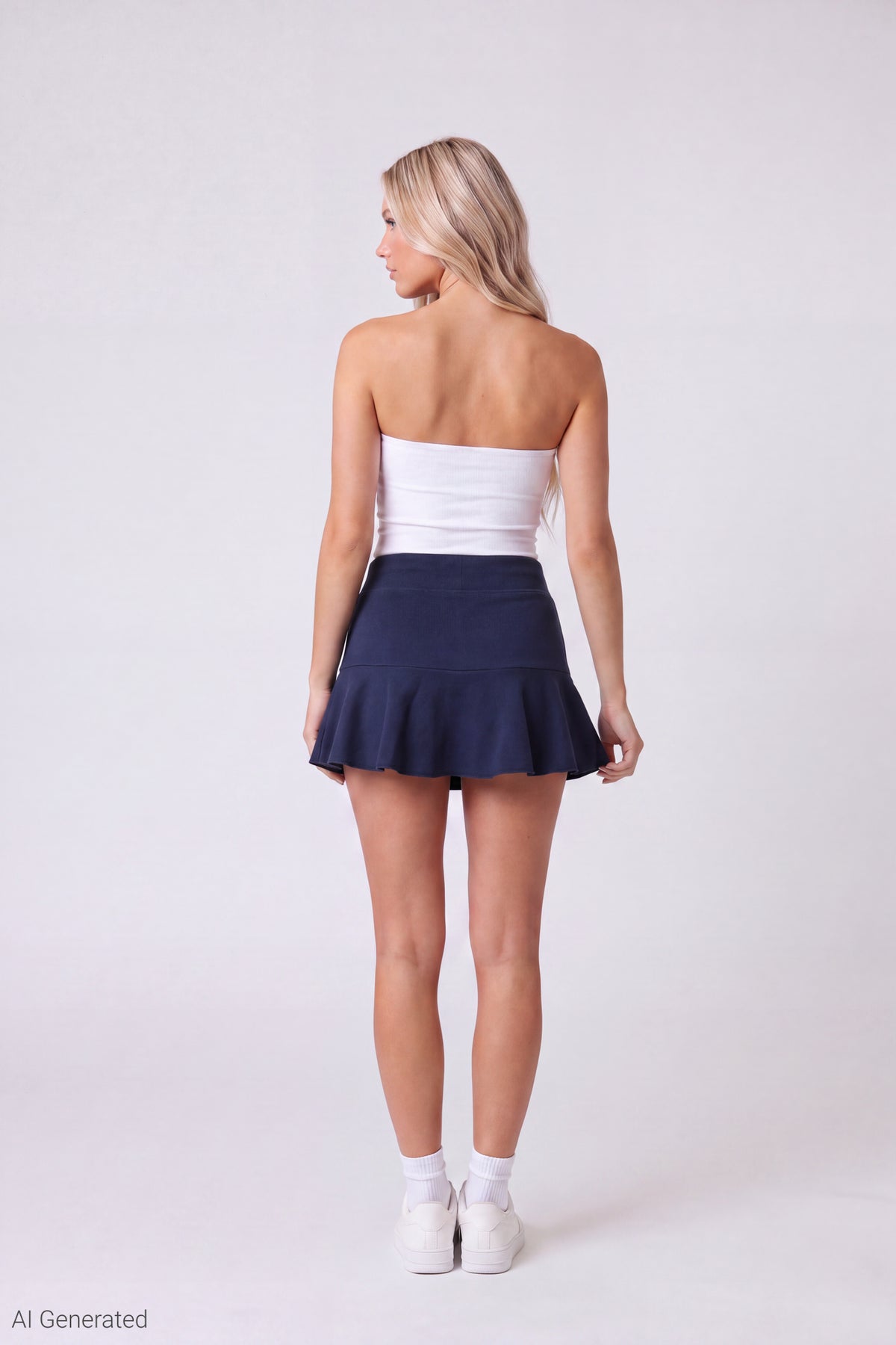 Alt View 2. Fleece Graphic Skort - Navy
