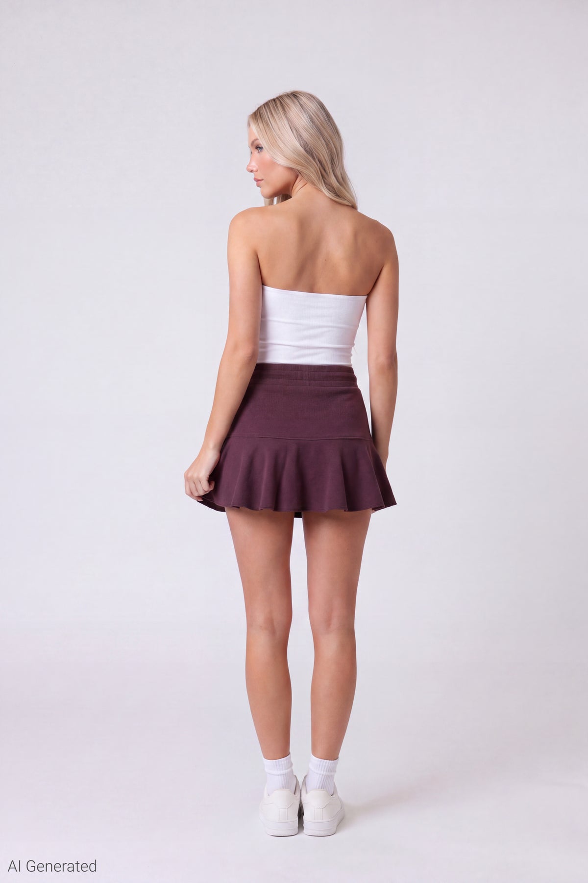 Alt View 2. Fleece Graphic Skort - Dark Purple