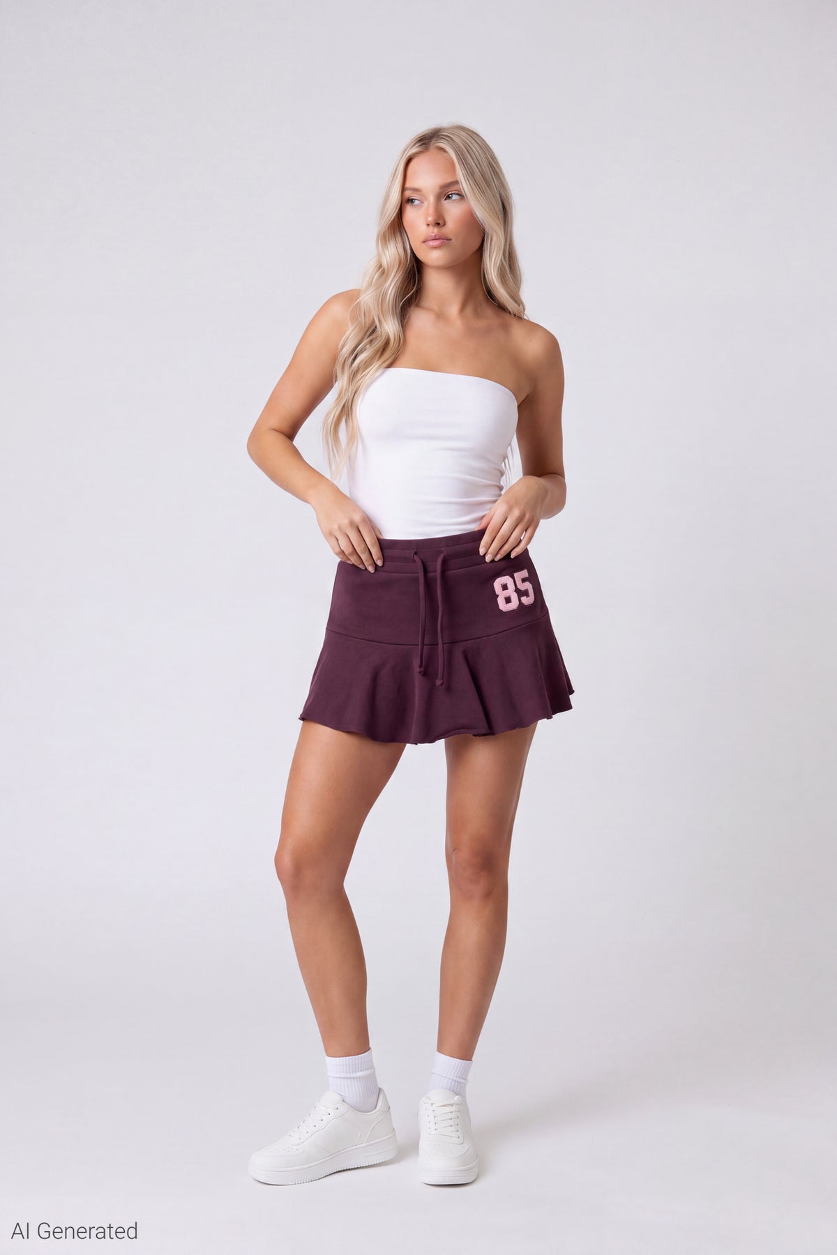Fleece Graphic Skort - Dark Purple