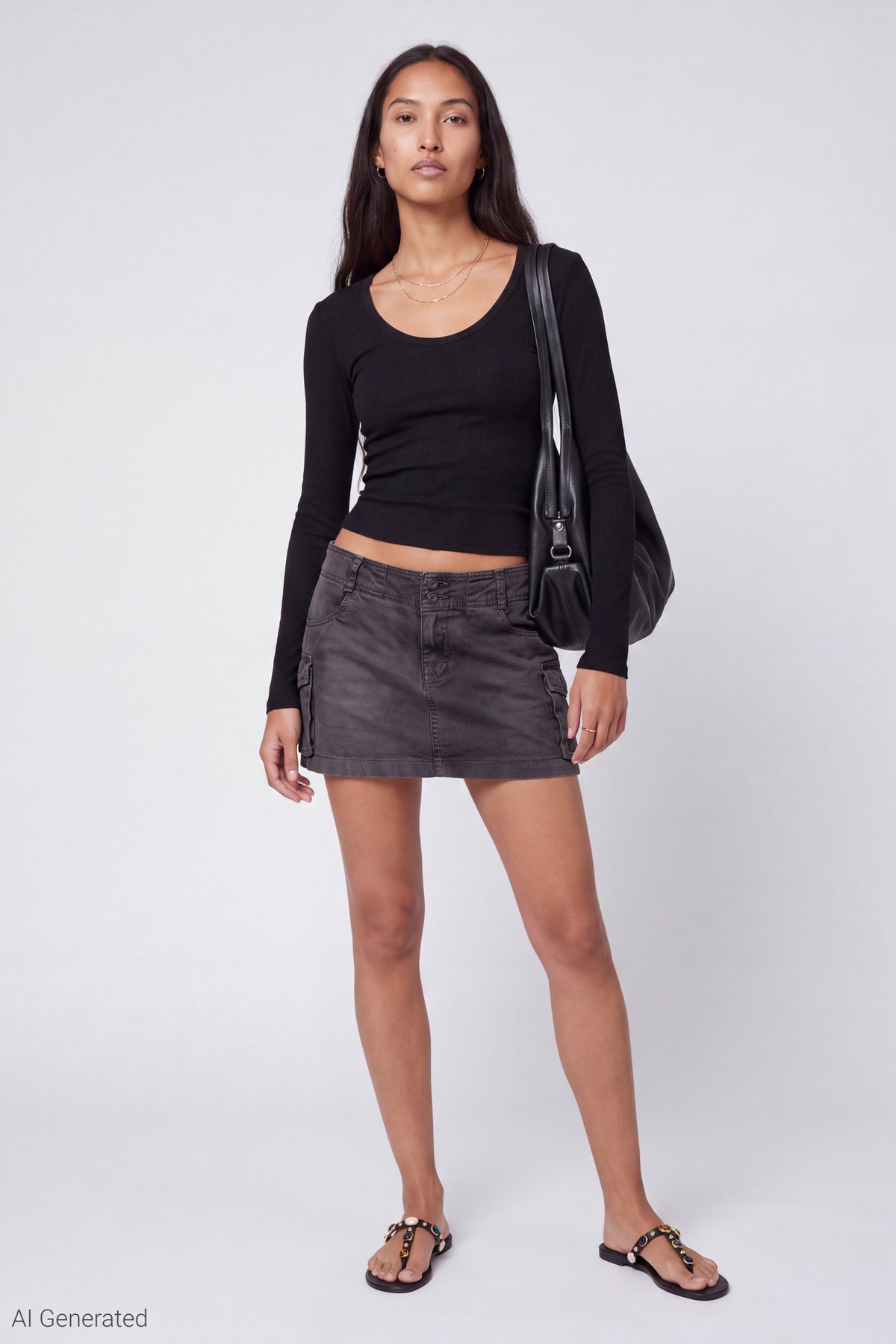 Cargo Mini Skirt - Charcoal