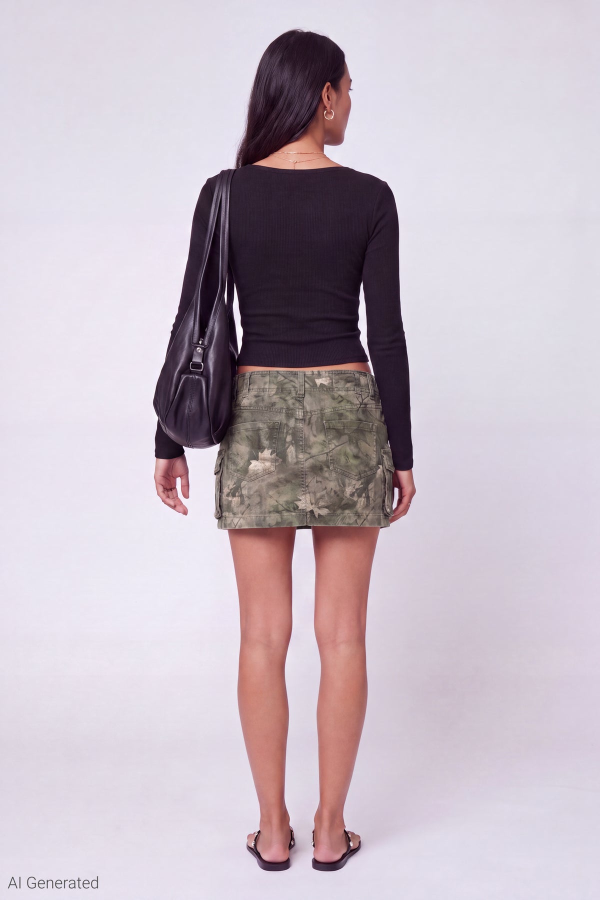 Alt View 2. Cargo Mini Skirt - Sage