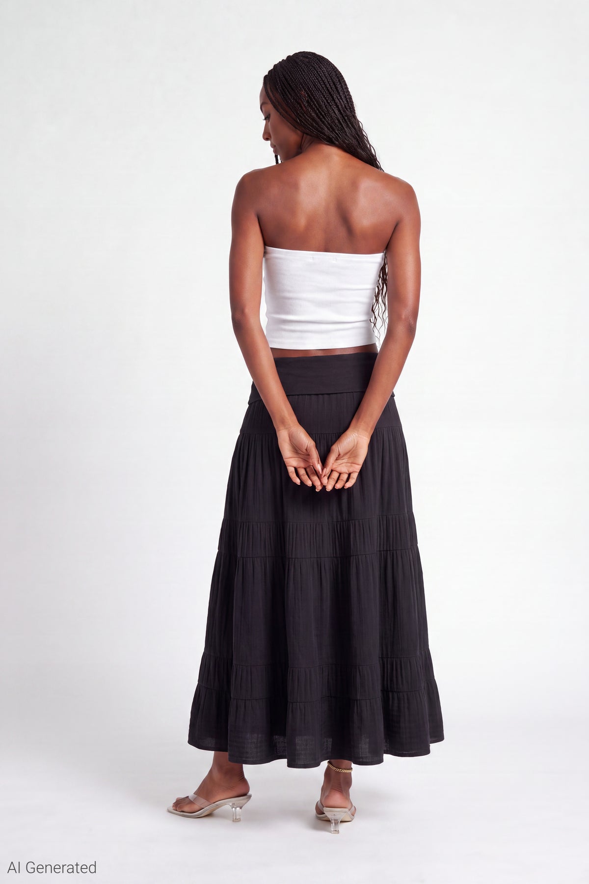 Alt View 2. Multiway Maxi Dress Foldover Skirt - Black