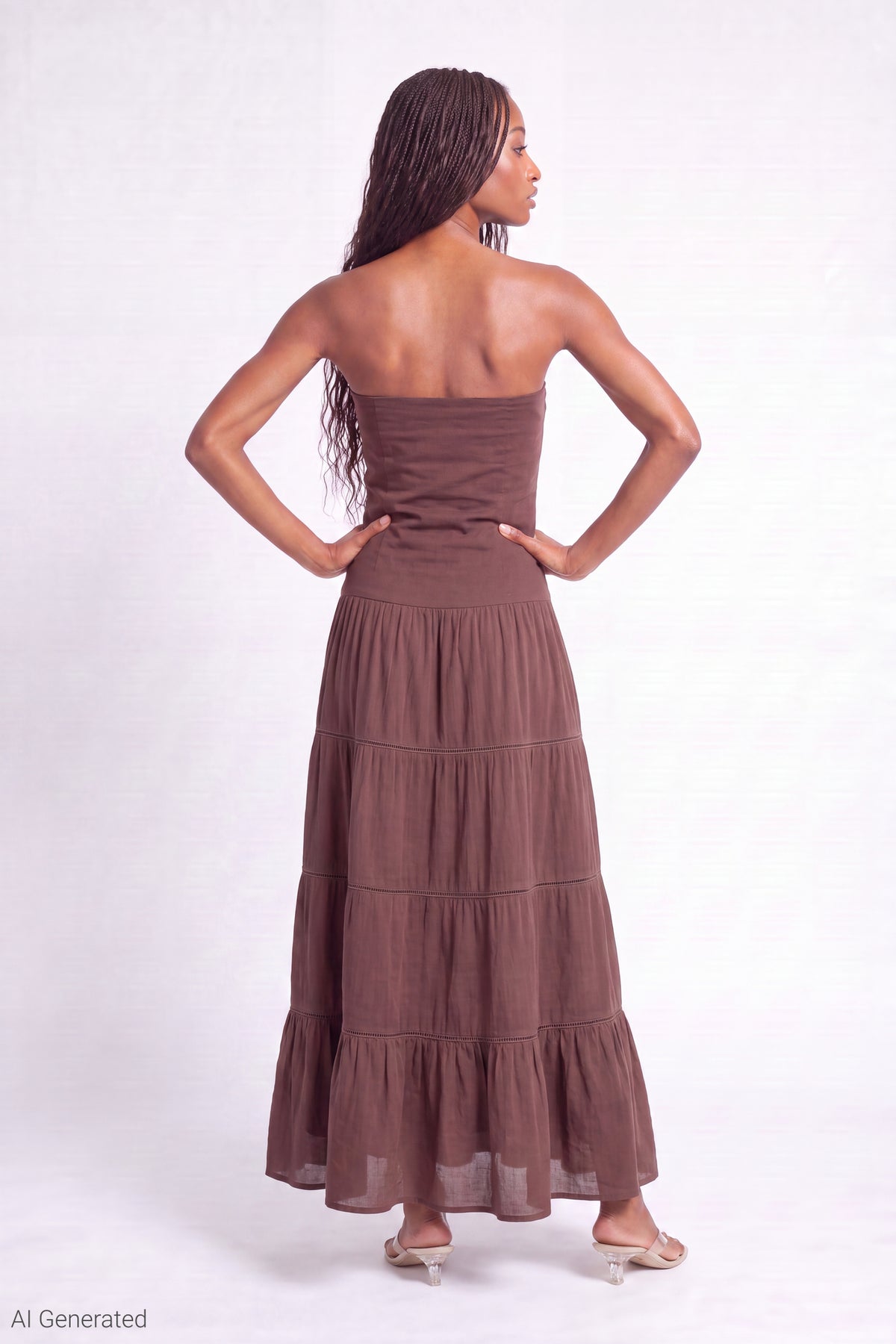 Alt View 5. Multiway Maxi Dress Foldover Skirt - Brown