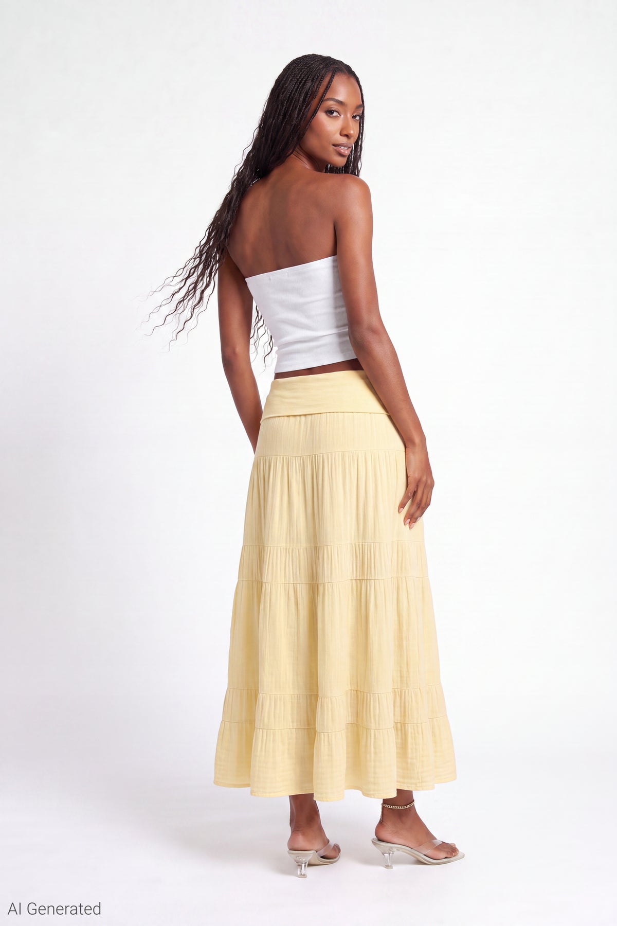 Alt View 2. Multiway Maxi Dress Foldover Skirt - Yellow