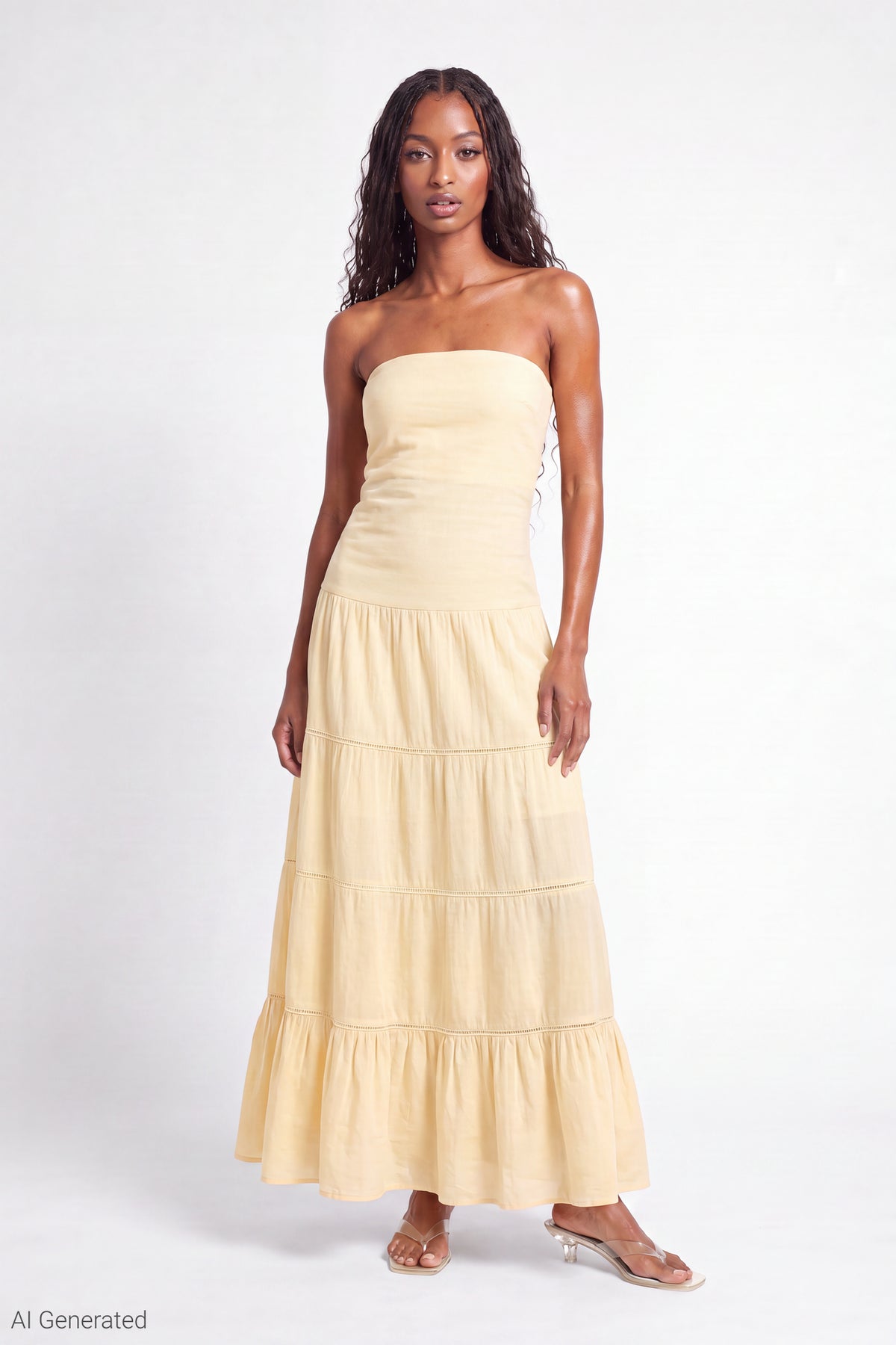 Alt View 4. Multiway Maxi Dress Foldover Skirt - Yellow