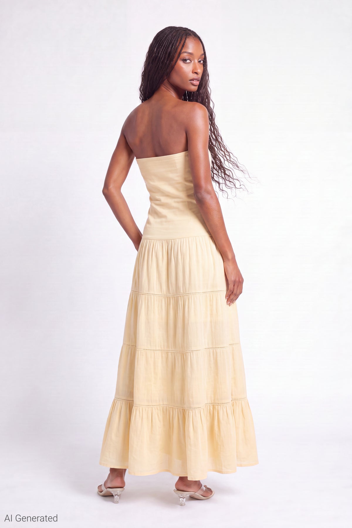 Alt View 5. Multiway Maxi Dress Foldover Skirt - Yellow