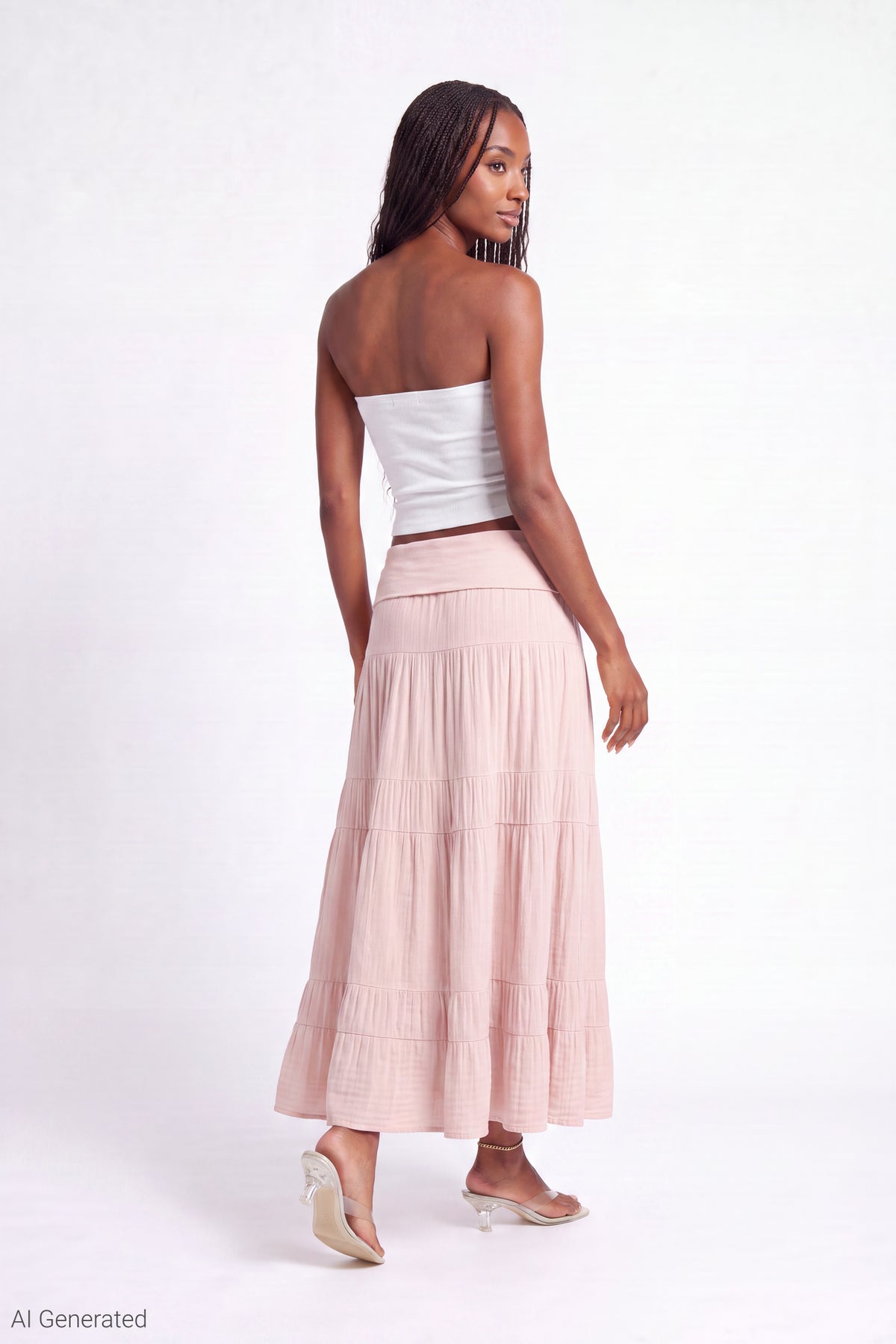 Alt View 2. Multiway Maxi Dress Foldover Skirt - Light Pink