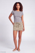 Drawstring Mini Skirt