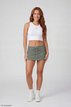 Drawstring Waist Mini Skirt