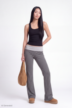 Printed Foldover Waist Pant