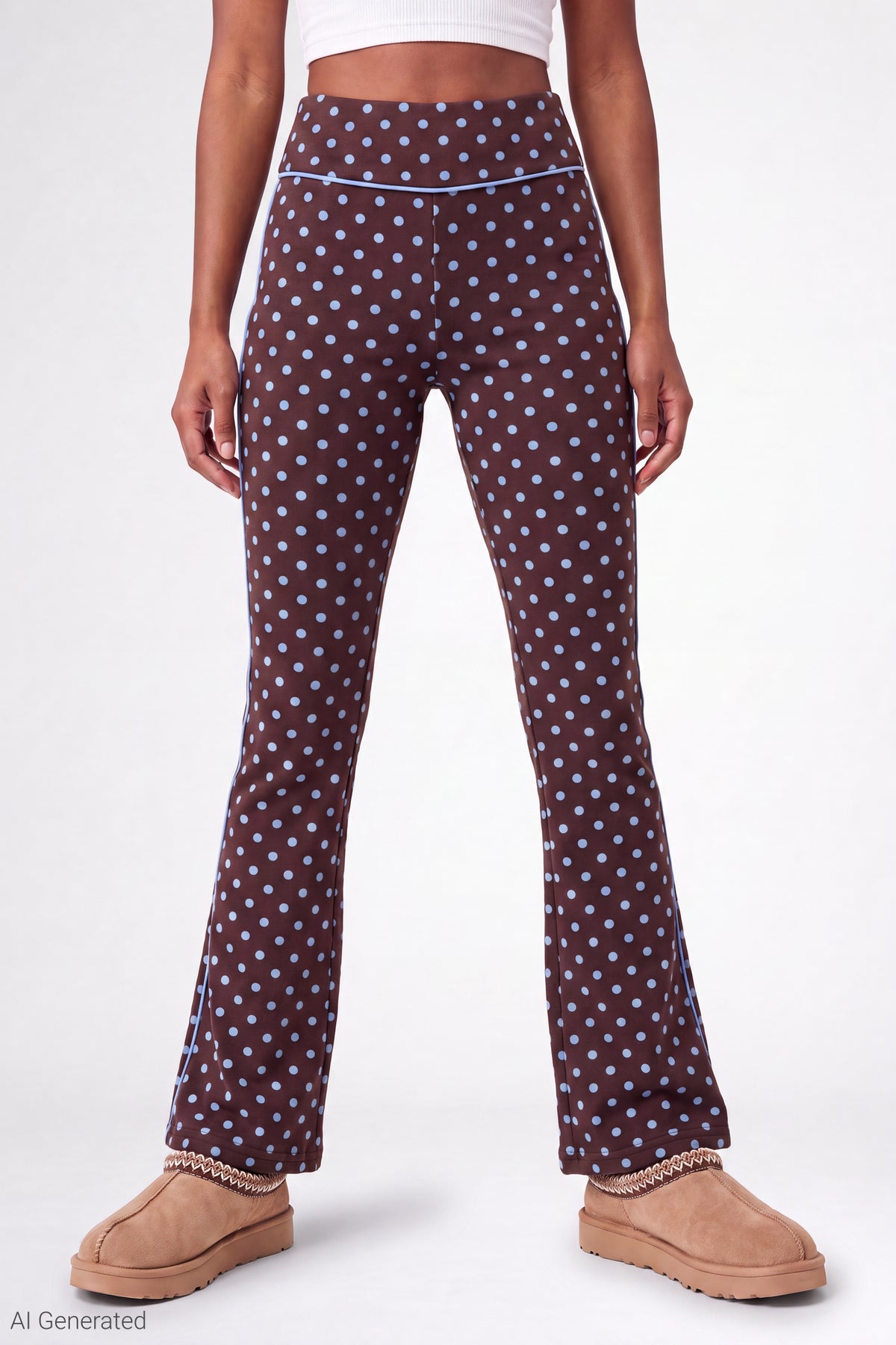 Alt View 3. Printed Graphic Flare Pant - Brown