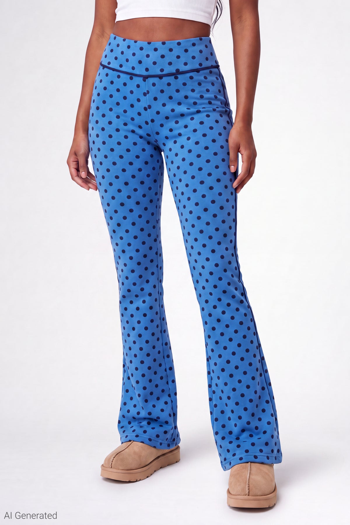 Alt View 3. Printed Graphic Flare Pant - Blue