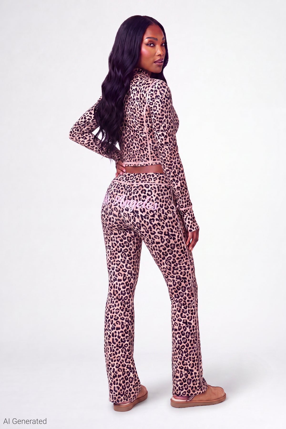 Printed Graphic Flare Pant - Leopard
