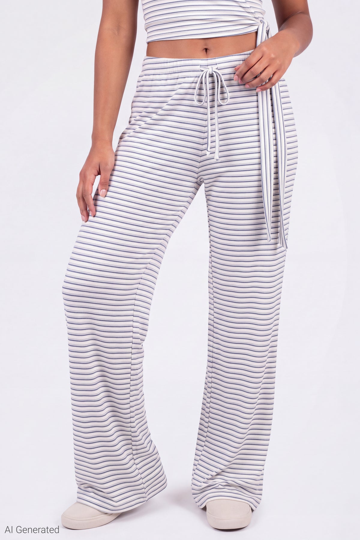 Alt View 3. Soft Wide Leg Pant - Ivory