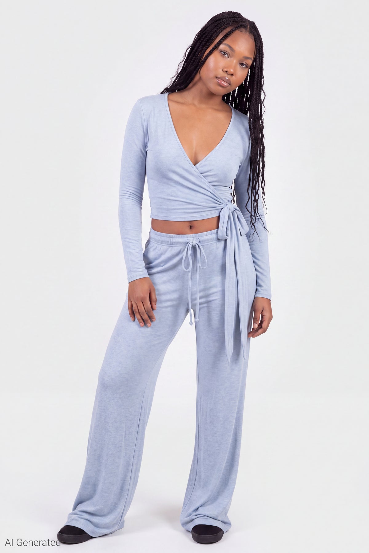 Soft Wide Leg Pant - Light Blue