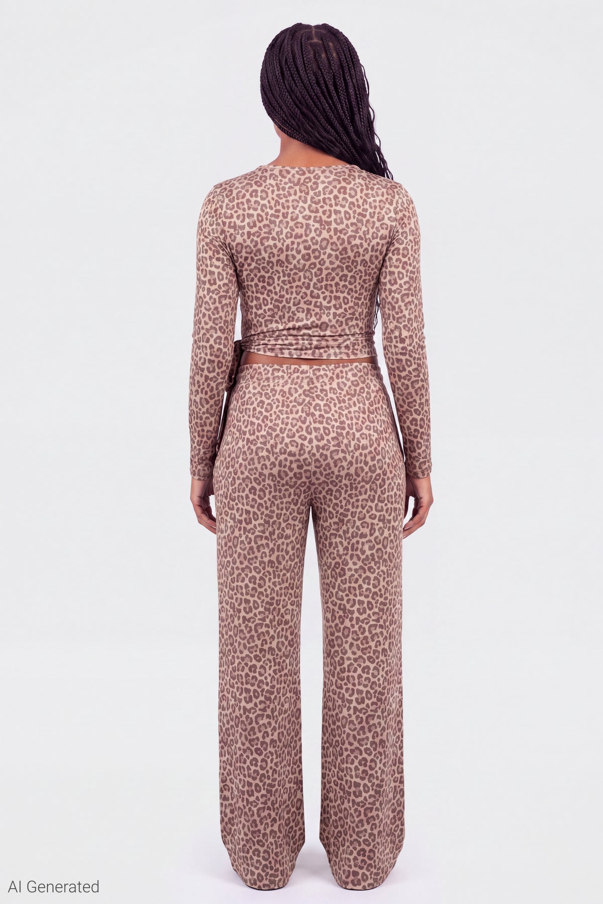Alt View 2. Soft Wide Leg Pant - Leopard