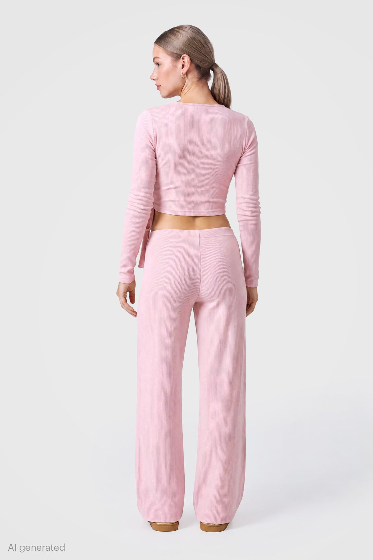 Alt View 2. Soft Wide Leg Pant - Pink