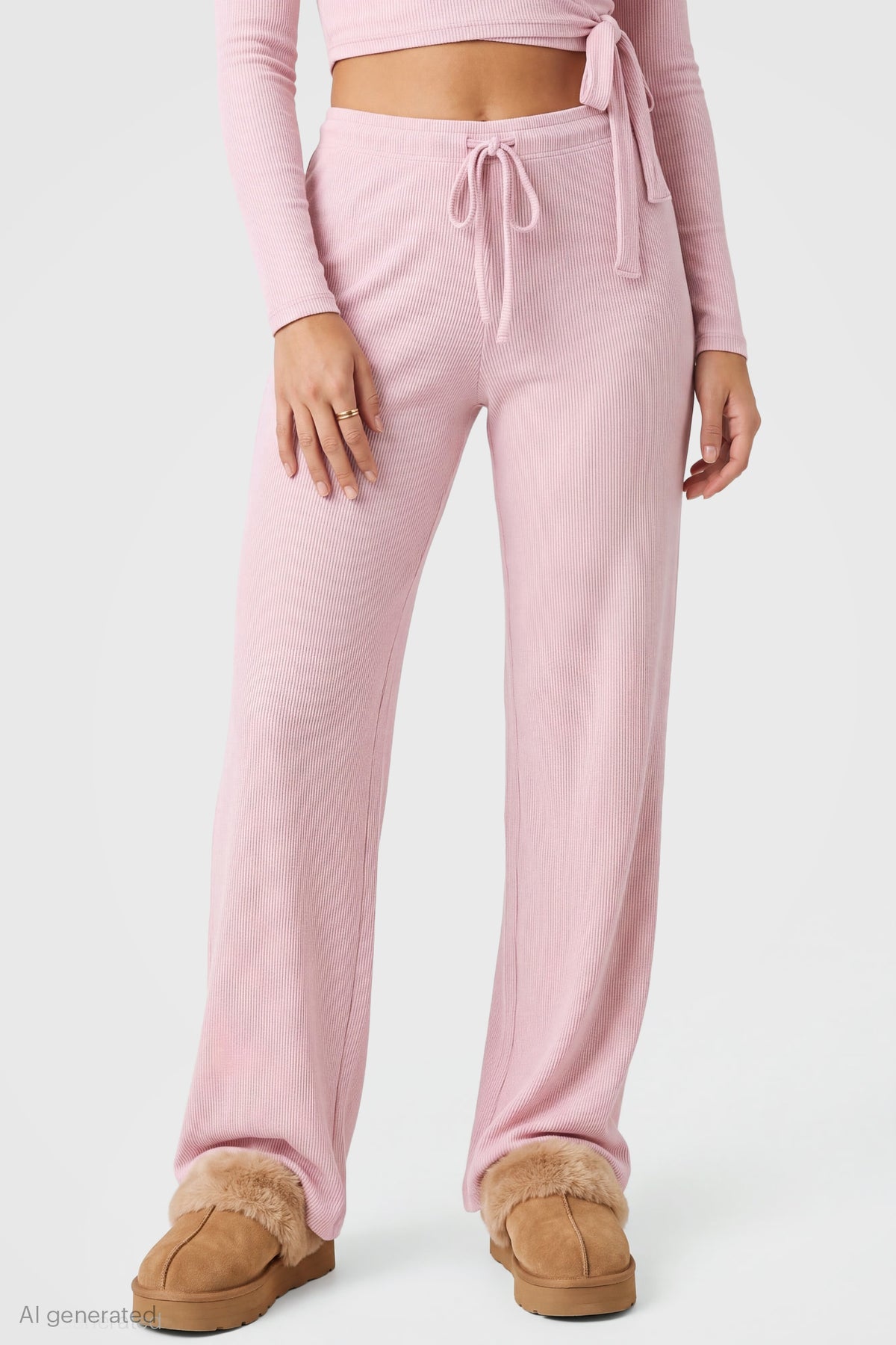 Alt View 3. Soft Wide Leg Pant - Pink