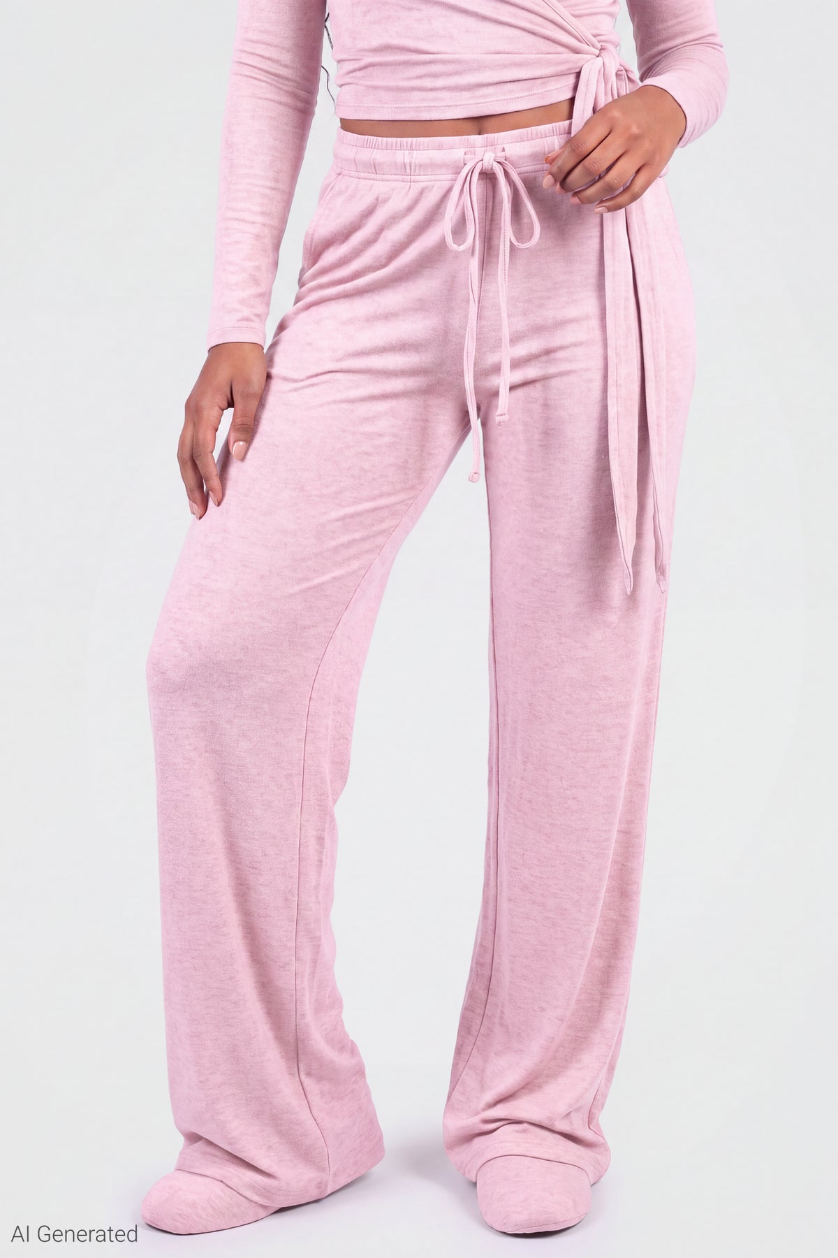 Alt View 3. Soft Wide Leg Pant - Pink