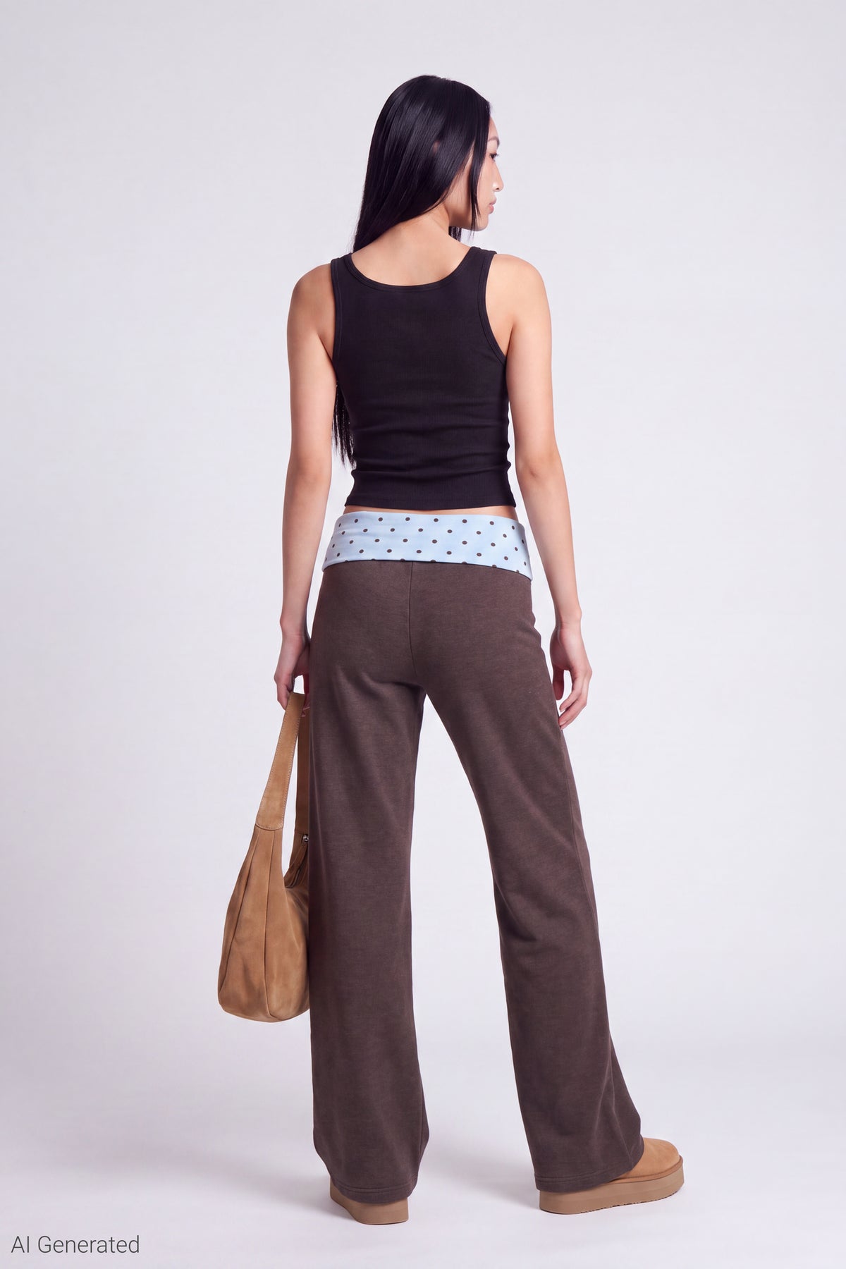 Alt View 3. Foldover Waist Pant - Brown