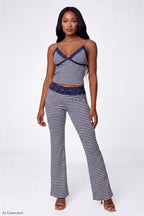 Soft Lace Trim Flare Pant