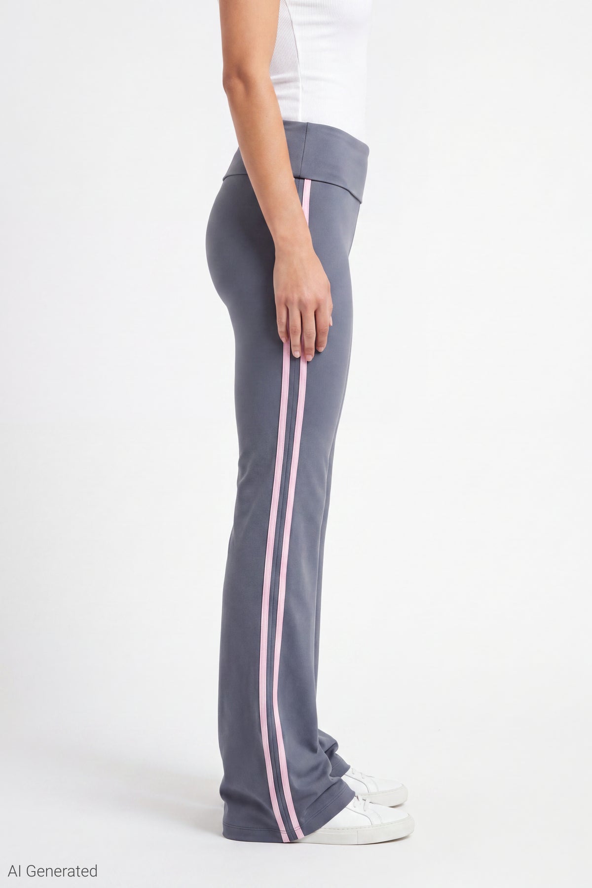 Alt View 3. Foldover Waist Flare Pant - Dark Grey
