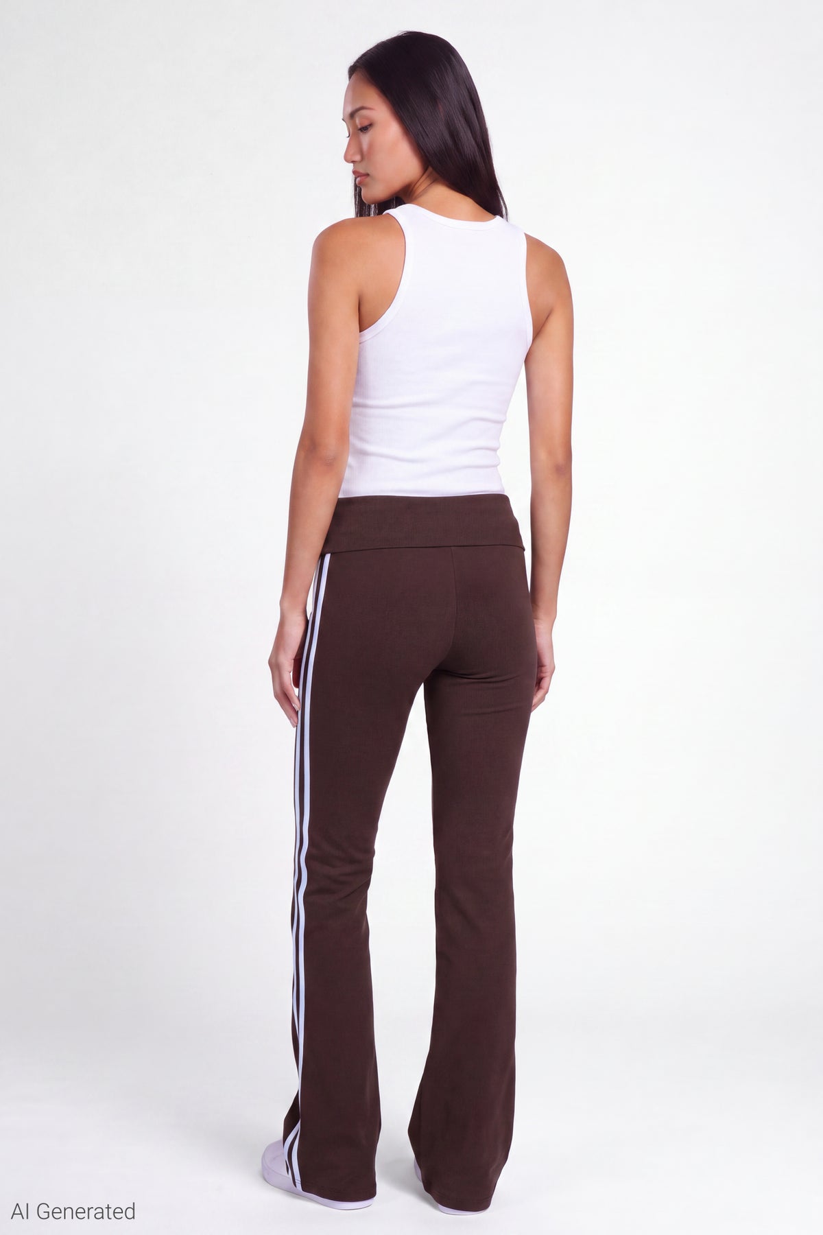 Alt View 2. Foldover Waist Flare Pant - Brown